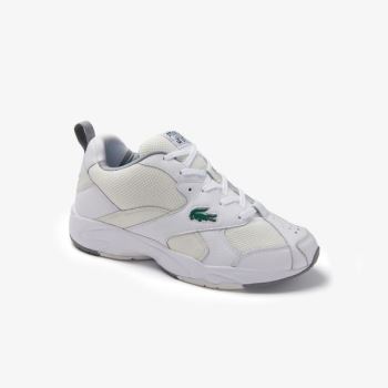 Lacoste Storm 96 Leather and Textile Sneakers - Tenisky Pánské Bílé / Bílé | CZ-qhi4HM